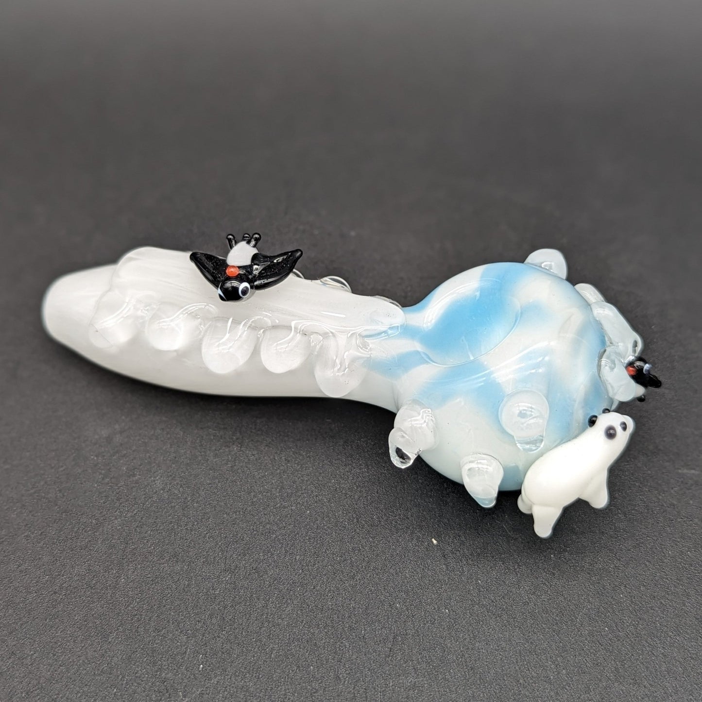 Empire Glassworks Spoon Pipe - Icy Penguins - Small - Meech Madness Smoke Shop