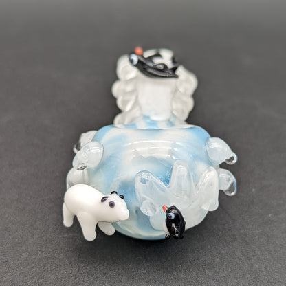 Empire Glassworks Spoon Pipe - Icy Penguins - Small - Meech Madness Smoke Shop