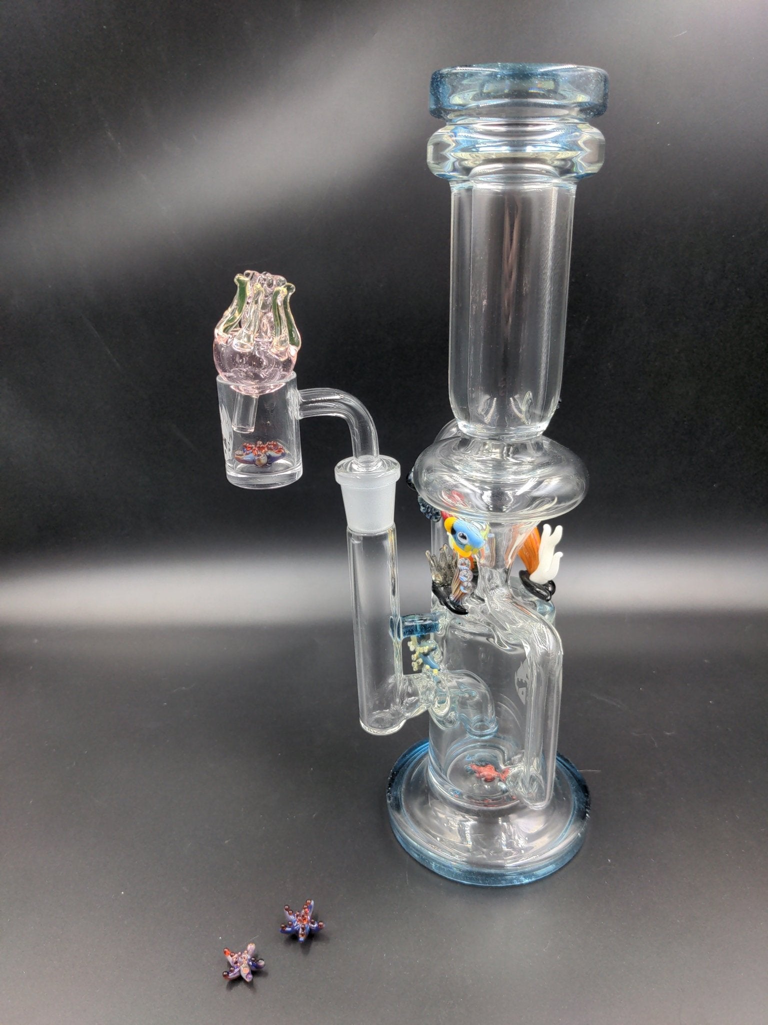 Empire Glassworks "Under The Sea" Recycler w/ Banger, Cap and Pearls - Meech Madness Smoke Shop