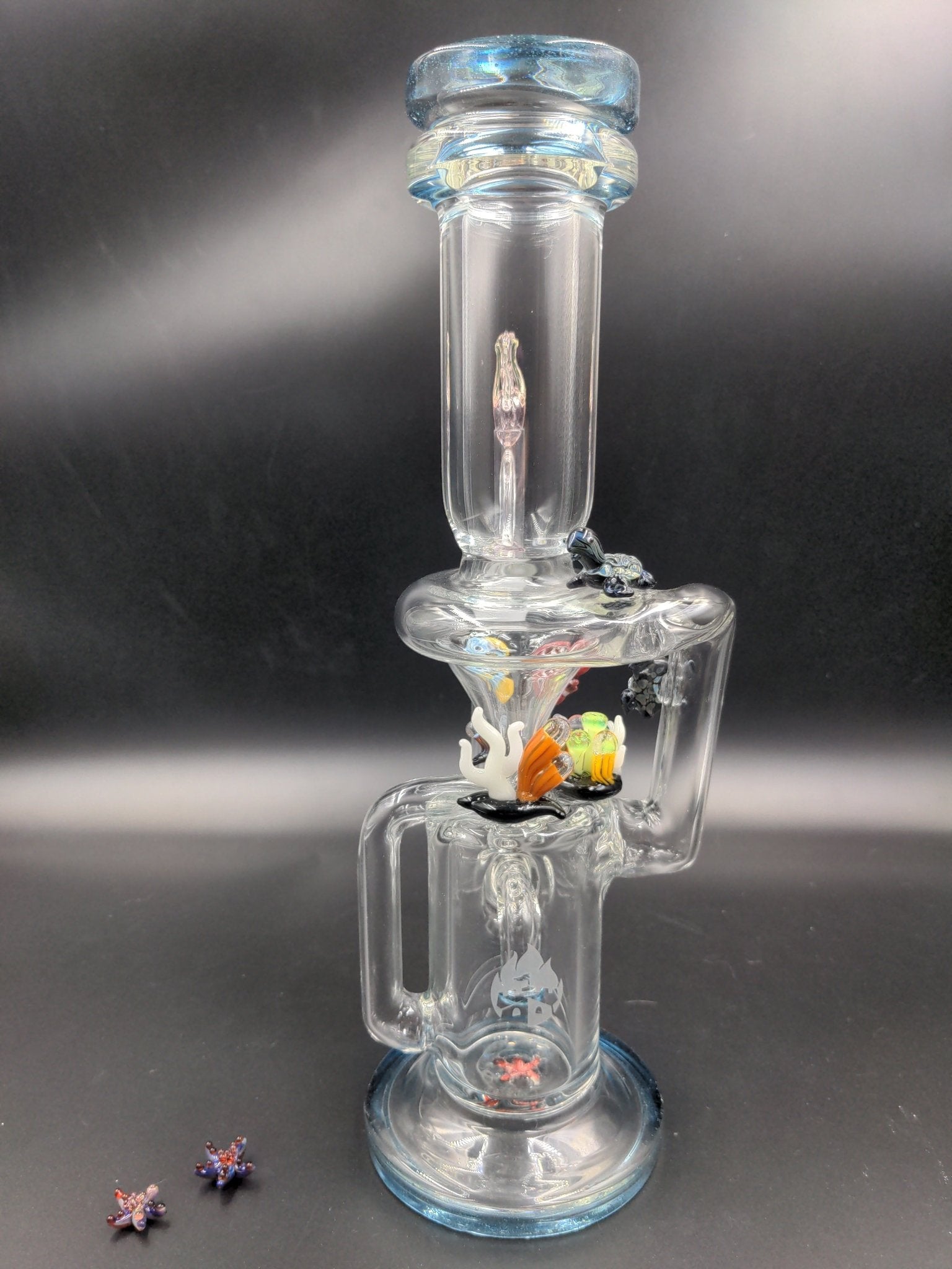 Empire Glassworks "Under The Sea" Recycler w/ Banger, Cap and Pearls - Meech Madness Smoke Shop