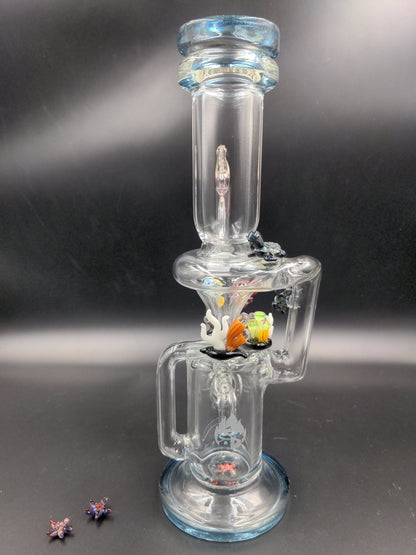 Empire Glassworks "Under The Sea" Recycler w/ Banger, Cap and Pearls - Meech Madness Smoke Shop
