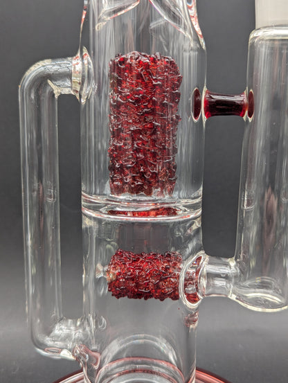 Envy Glass 16" "Pop Rocks" Dual Perc Recycler Straight Tube-Avernic Smoke Shop