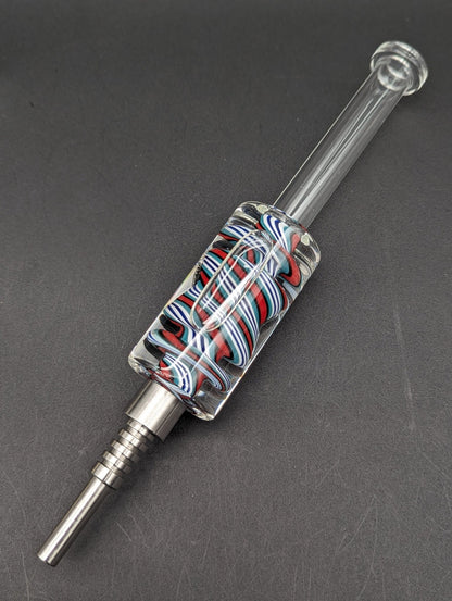 Freezable Glycerin Dab Straw w/ Stainless Steel Tip | 8.25" - Meech Madness Smoke Shop