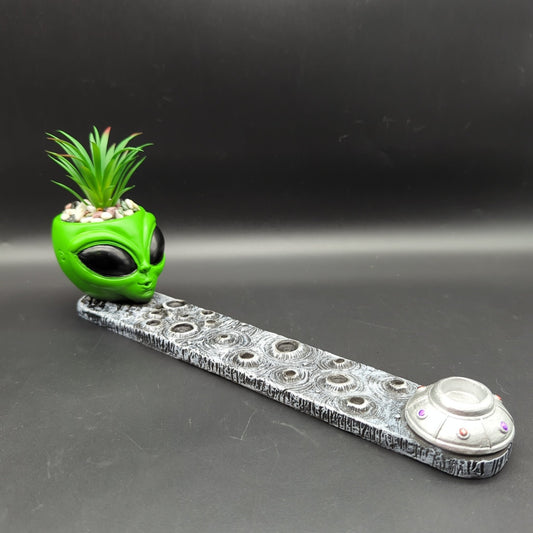 Fujima Alien Incense Burner w/ Faux Plant | 12.5" - Meech Madness Smoke Shop