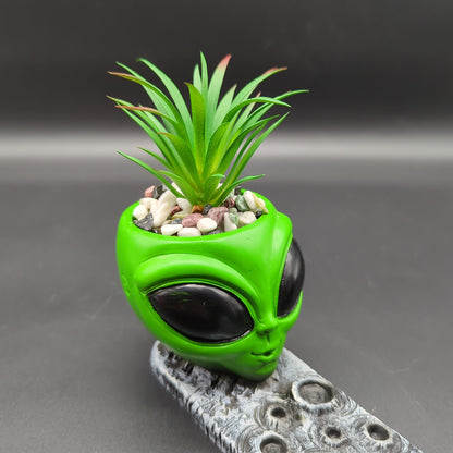 Fujima Alien Incense Burner w/ Faux Plant | 12.5"-Avernic Smoke Shop