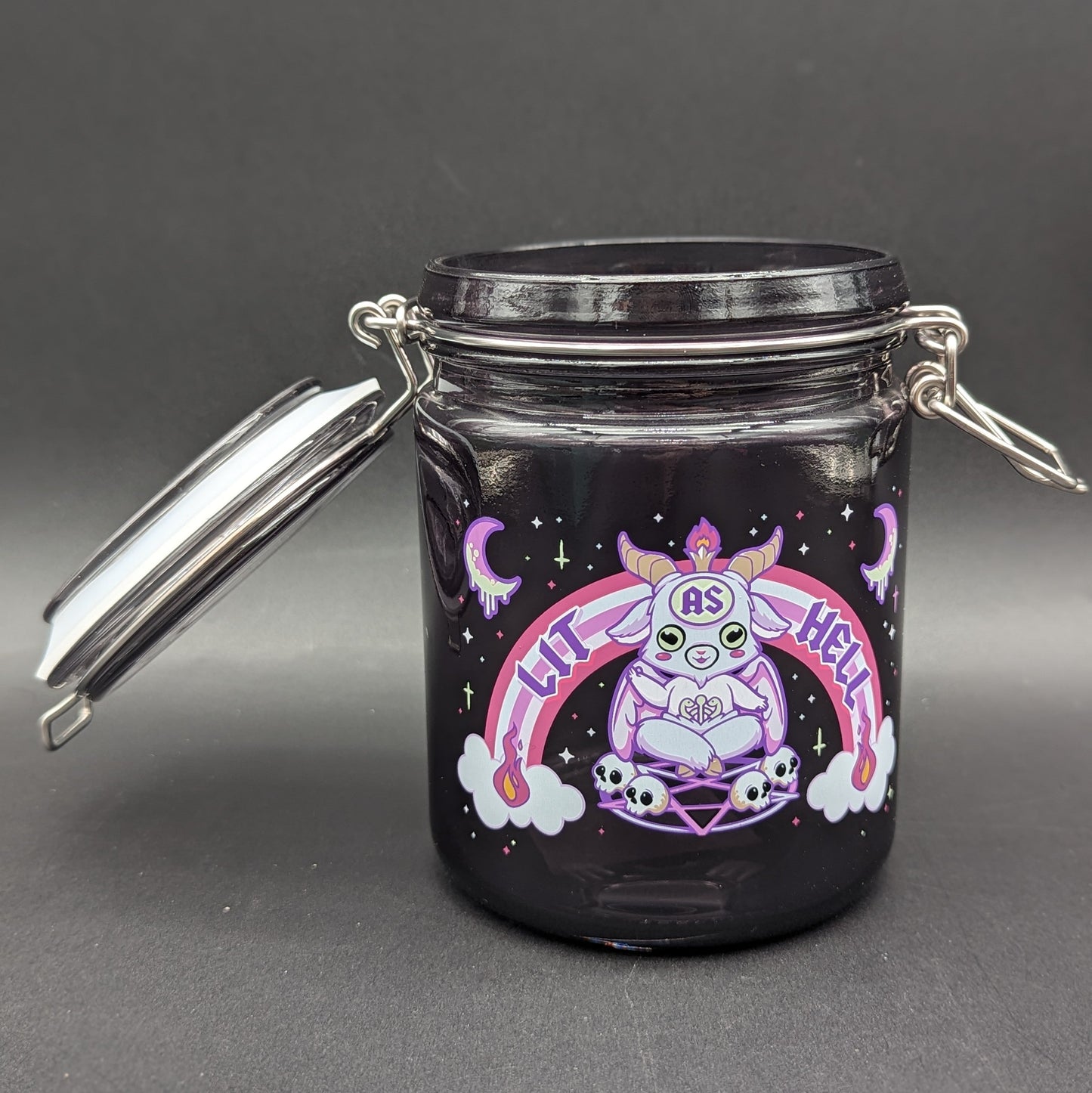 Fujima Lit as Hell Latch Lid Glass Jar | 22oz-Avernic Smoke Shop