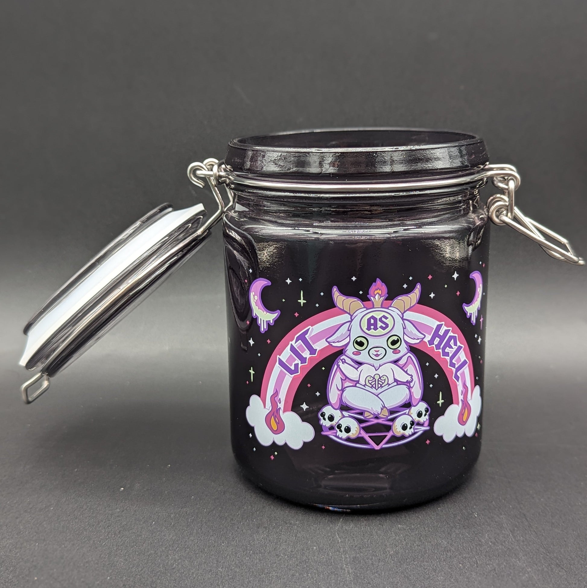 Fujima Lit as Hell Latch Lid Glass Jar | 22oz-Avernic Smoke Shop