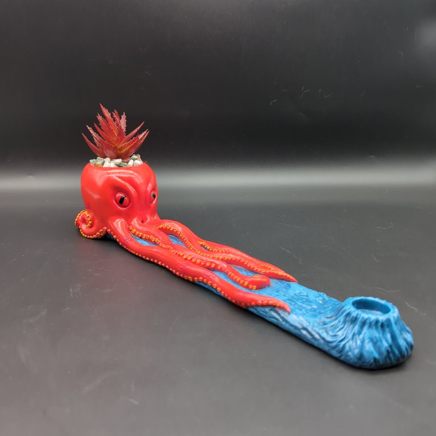 Fujima Octopus Incense Burner w/ Faux Plant | 12.5" - Meech Madness Smoke Shop