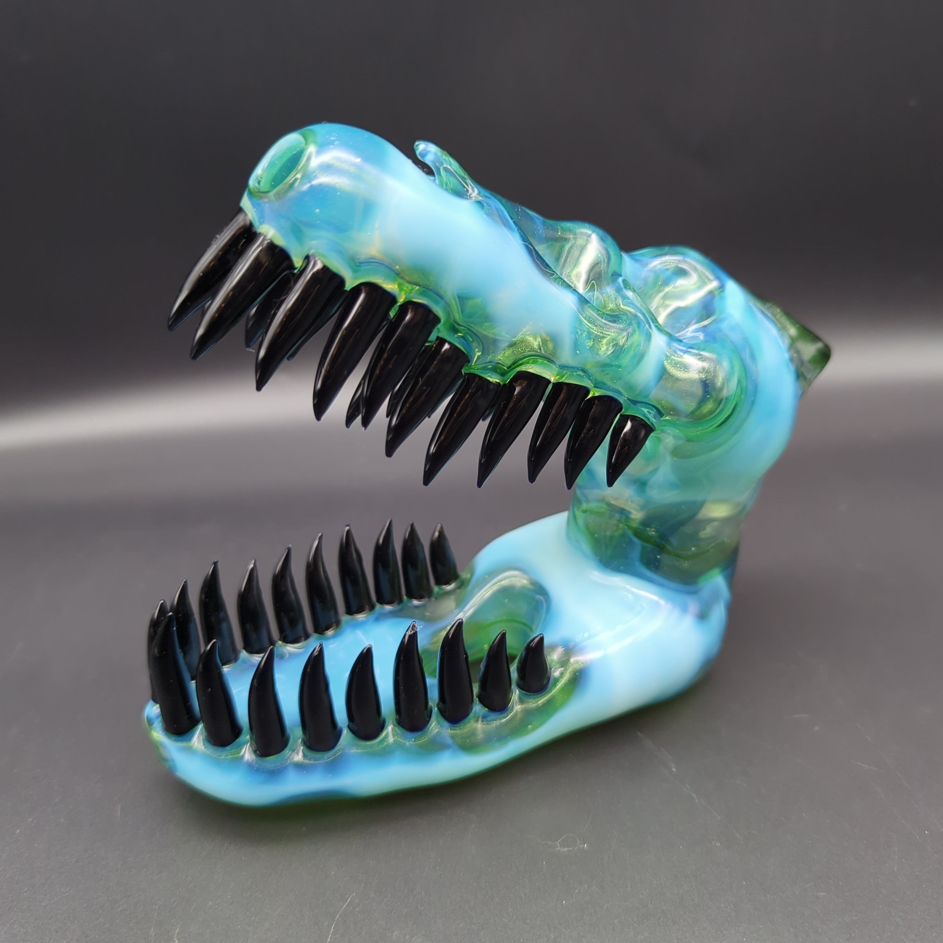 Full Color Dino Skull Sculpture Rig - by EKA Glass - Meech Madness ...