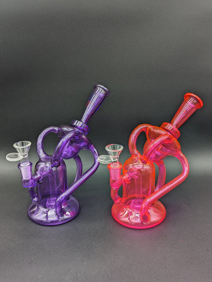 Full Color Glass Twisted Dual Chamber Recycler