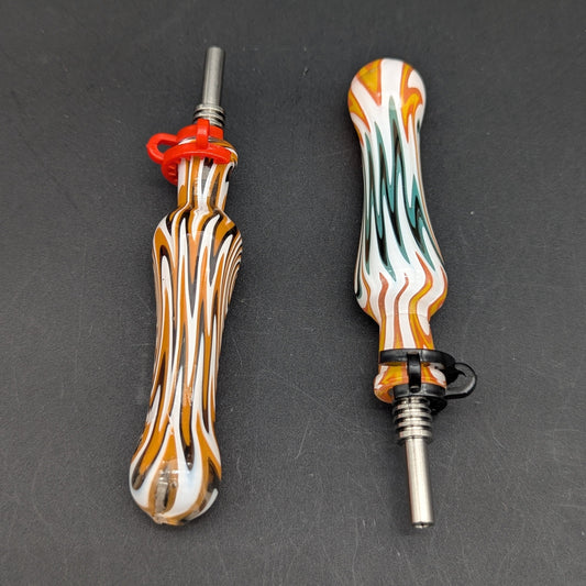 Fully Worked Wig Wag Dab Straw | 5.5" | 10mm-Avernic Smoke Shop