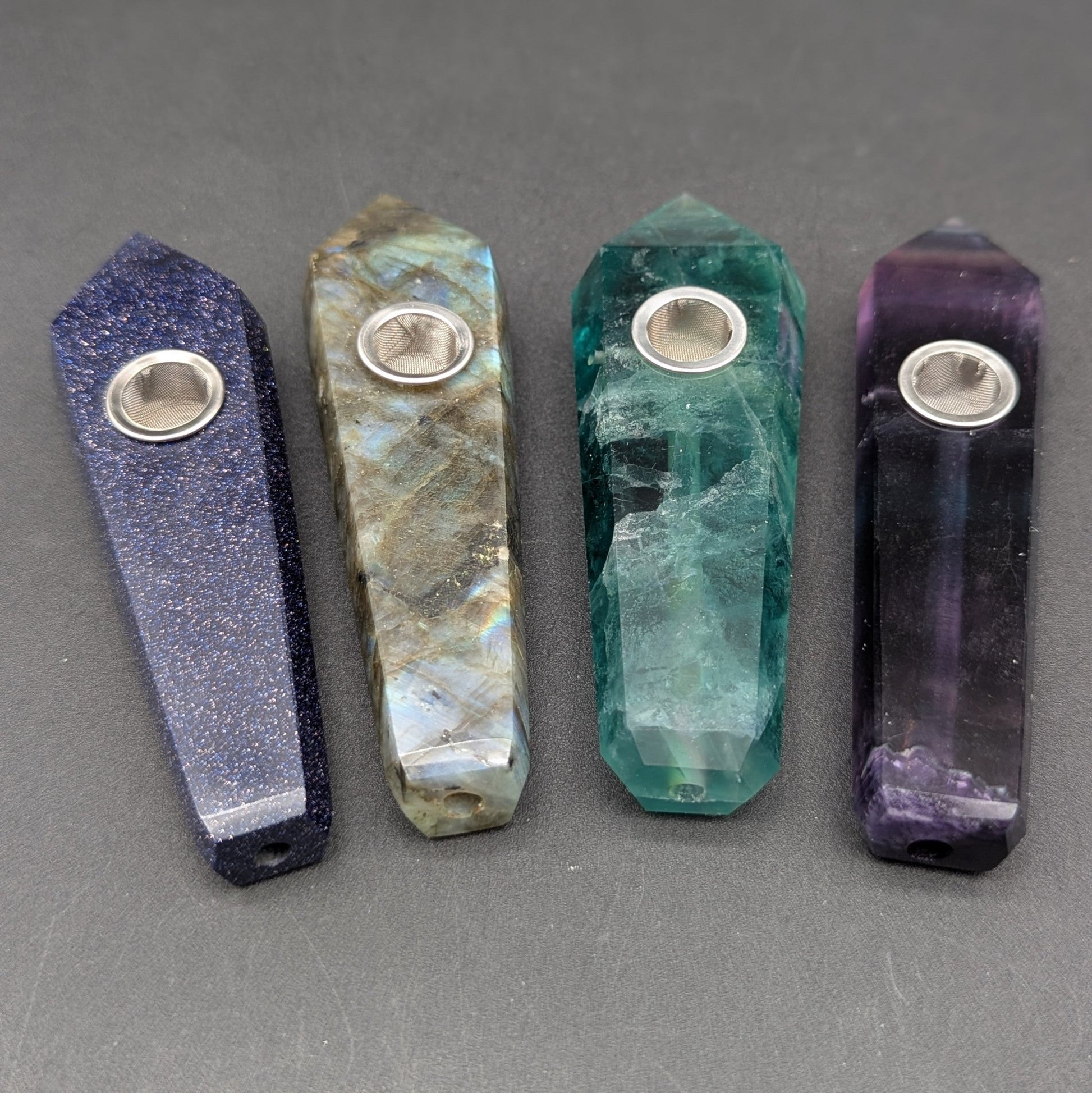 Gemstone Hand Pipe | 4" - Meech Madness Smoke Shop