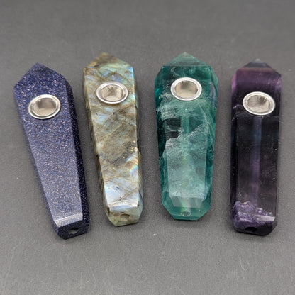 Gemstone Hand Pipe | 4" - Meech Madness Smoke Shop