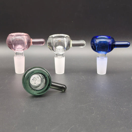 Glass Herb Slide w/ Thick Handle and Screen 14mm Male - Meech Madness Smoke Shop