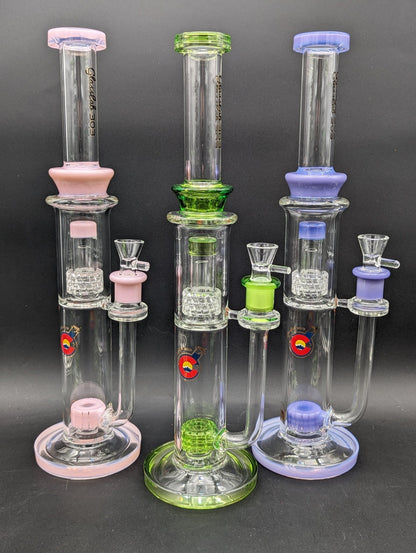 Glasslab 303 16" Dual Perc Straight Tube - Meech Madness Smoke Shop