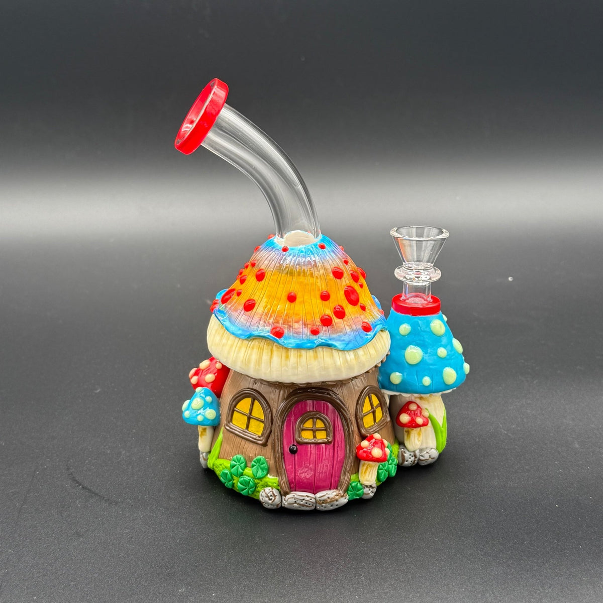 Glow in the Dark Mushroom House 3D Bong - Meech Madness Smoke Shop
