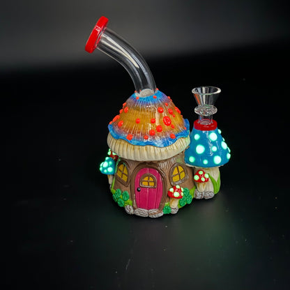 Glow in the Dark Mushroom House 3D Bong - Meech Madness Smoke Shop