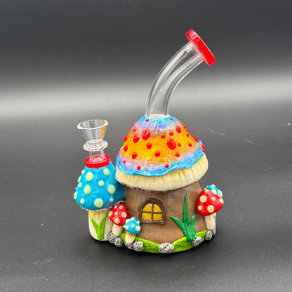 Glow in the Dark Mushroom House 3D Bong - Meech Madness Smoke Shop