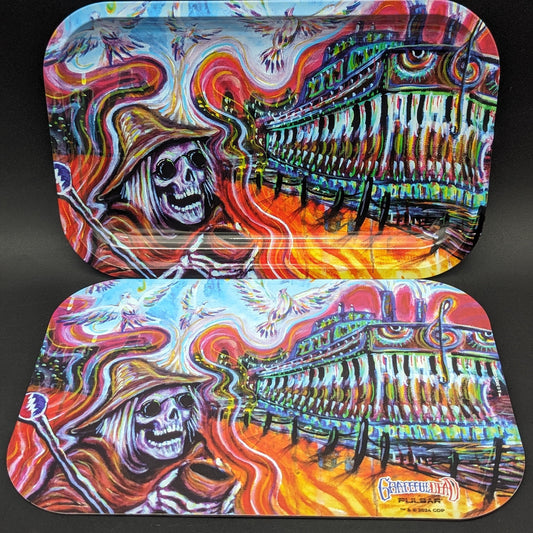 Grateful Dead x Pulsar Metal Rolling Tray & Lid | Steamboat | 11"x7"-Avernic Smoke Shop
