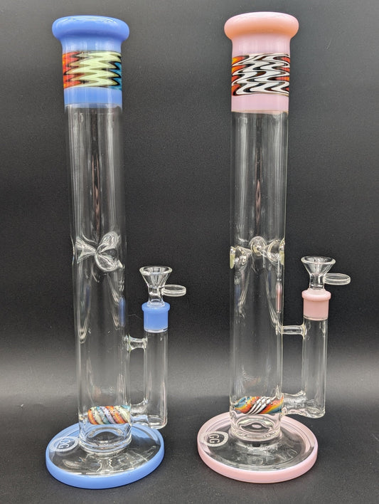 Greek Glass 14" Wig Wag Gridded Inline - Meech Madness Smoke Shop