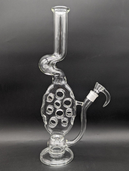 Greek Glass 18" Swiss Tube 2.0 - Side Feeder - Meech Madness Smoke Shop