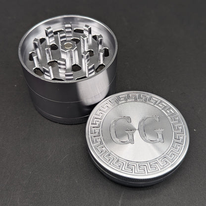 Greek Glass 4 Piece Metal Grinders-Avernic Smoke Shop