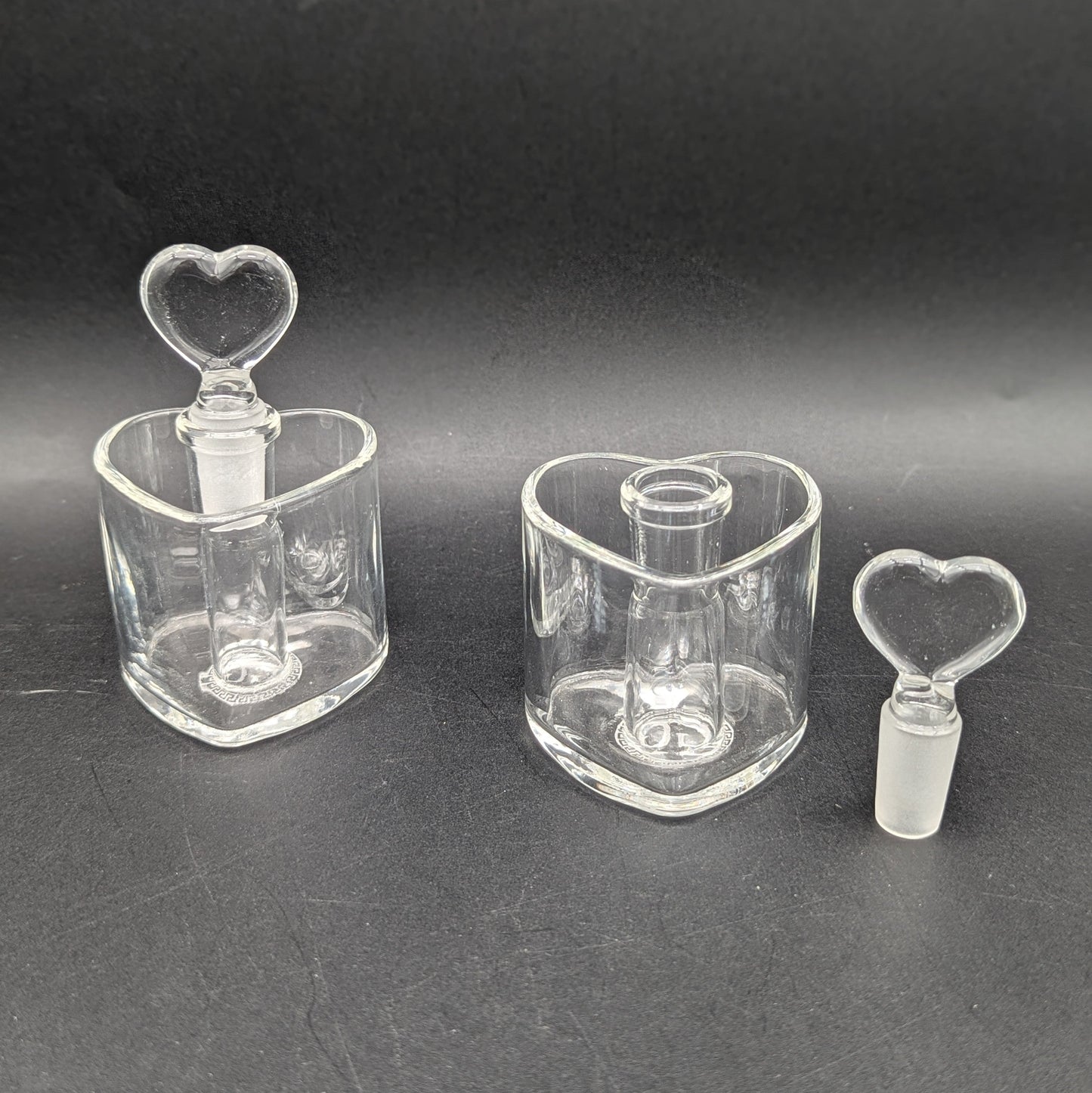 Greek Glass Heart Shaped Qtip & Iso Holder-Avernic Smoke Shop