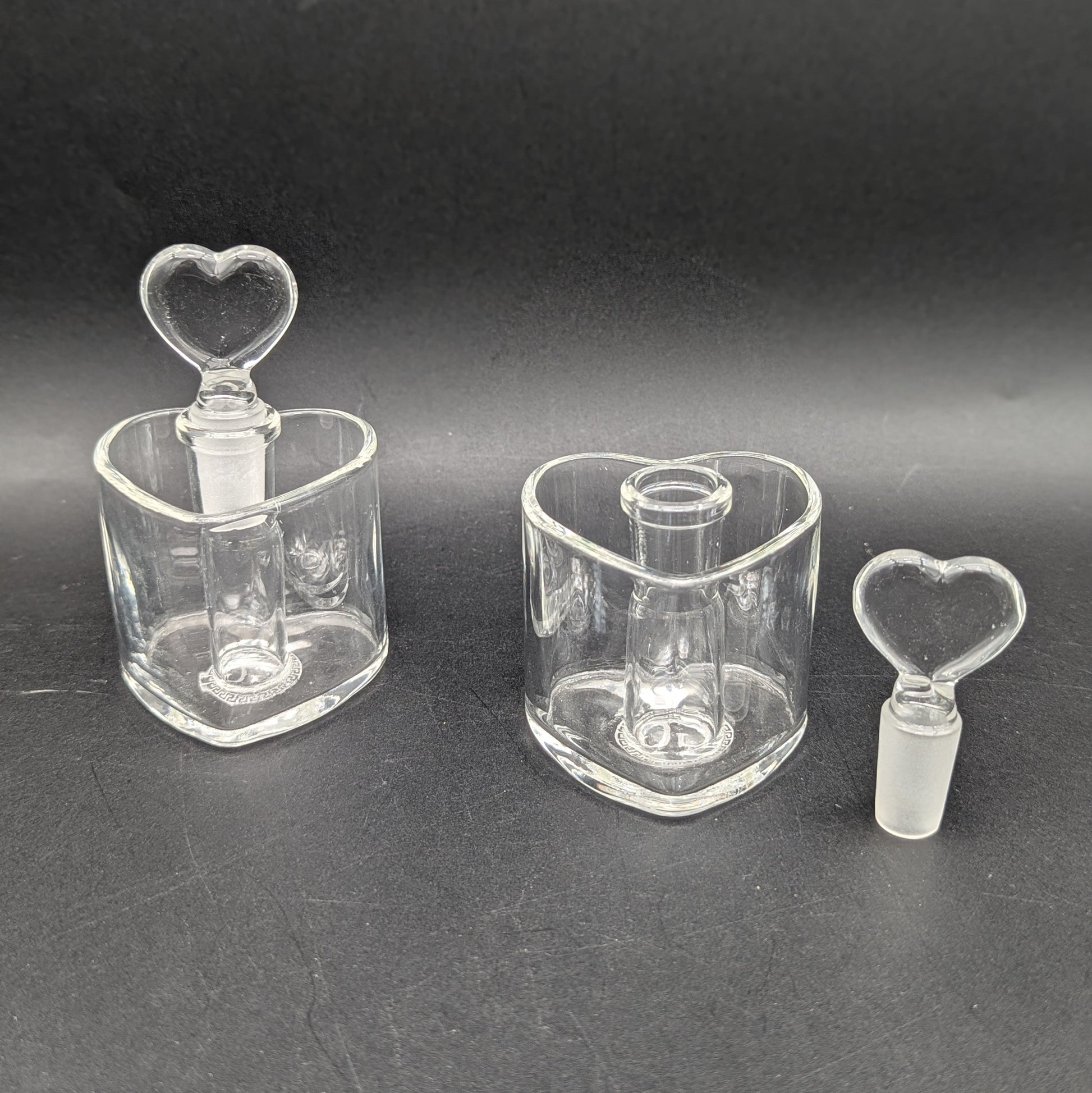 Greek Glass Heart Shaped Qtip & Iso Holder-Avernic Smoke Shop