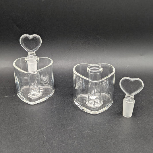 Greek Glass Heart Shaped Qtip & Iso Holder-Meech Madness Smoke Shop