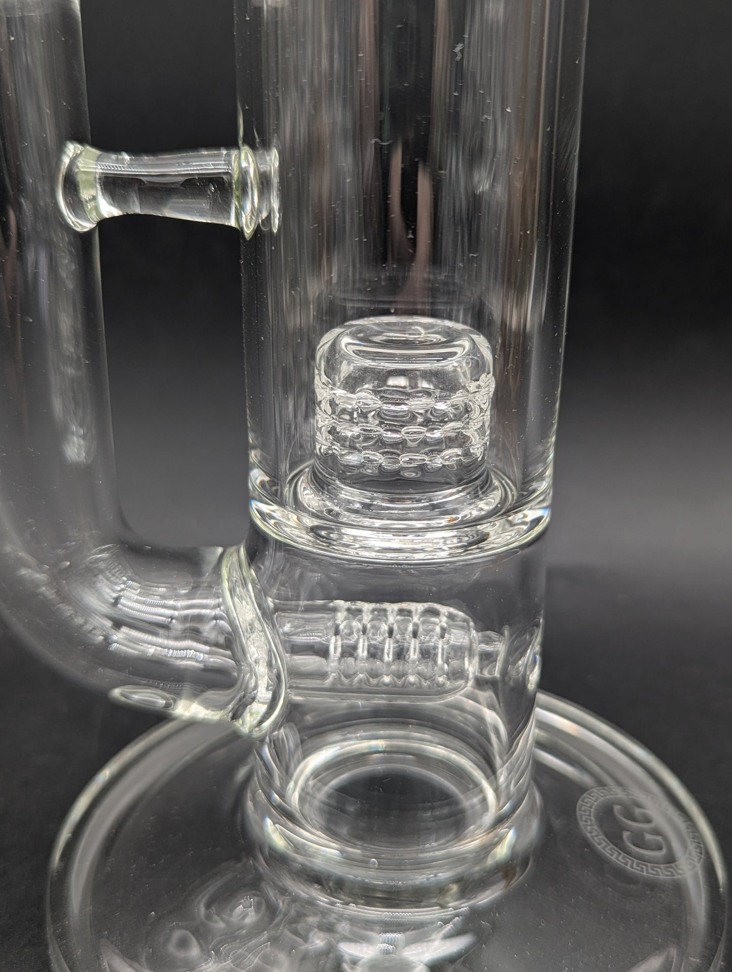 Greek Glass Inline to 360 Grid Cap Tube w/ Marble