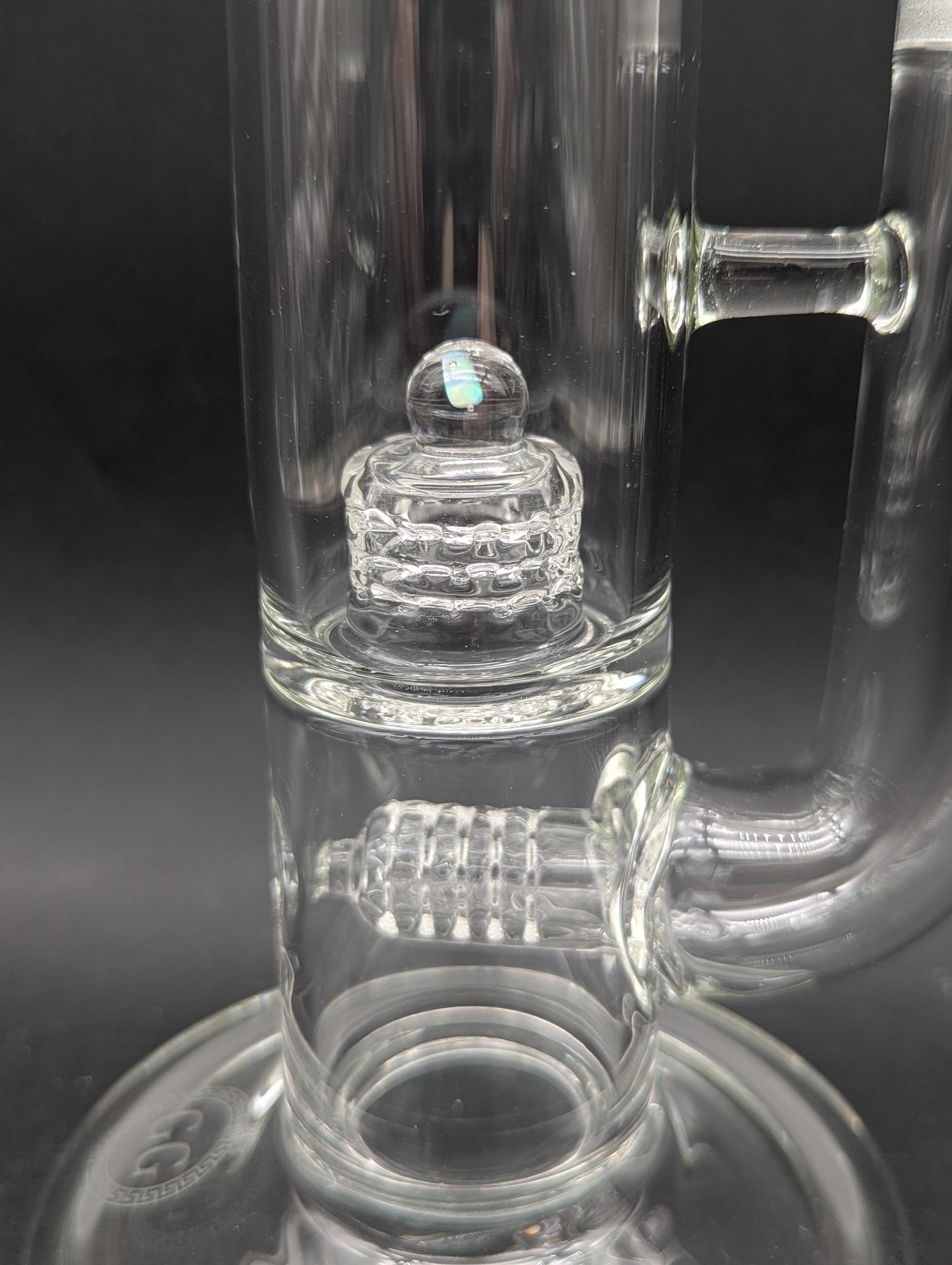 Greek Glass Inline to 360 Grid Cap Tube w/ Opal-Avernic Smoke Shop