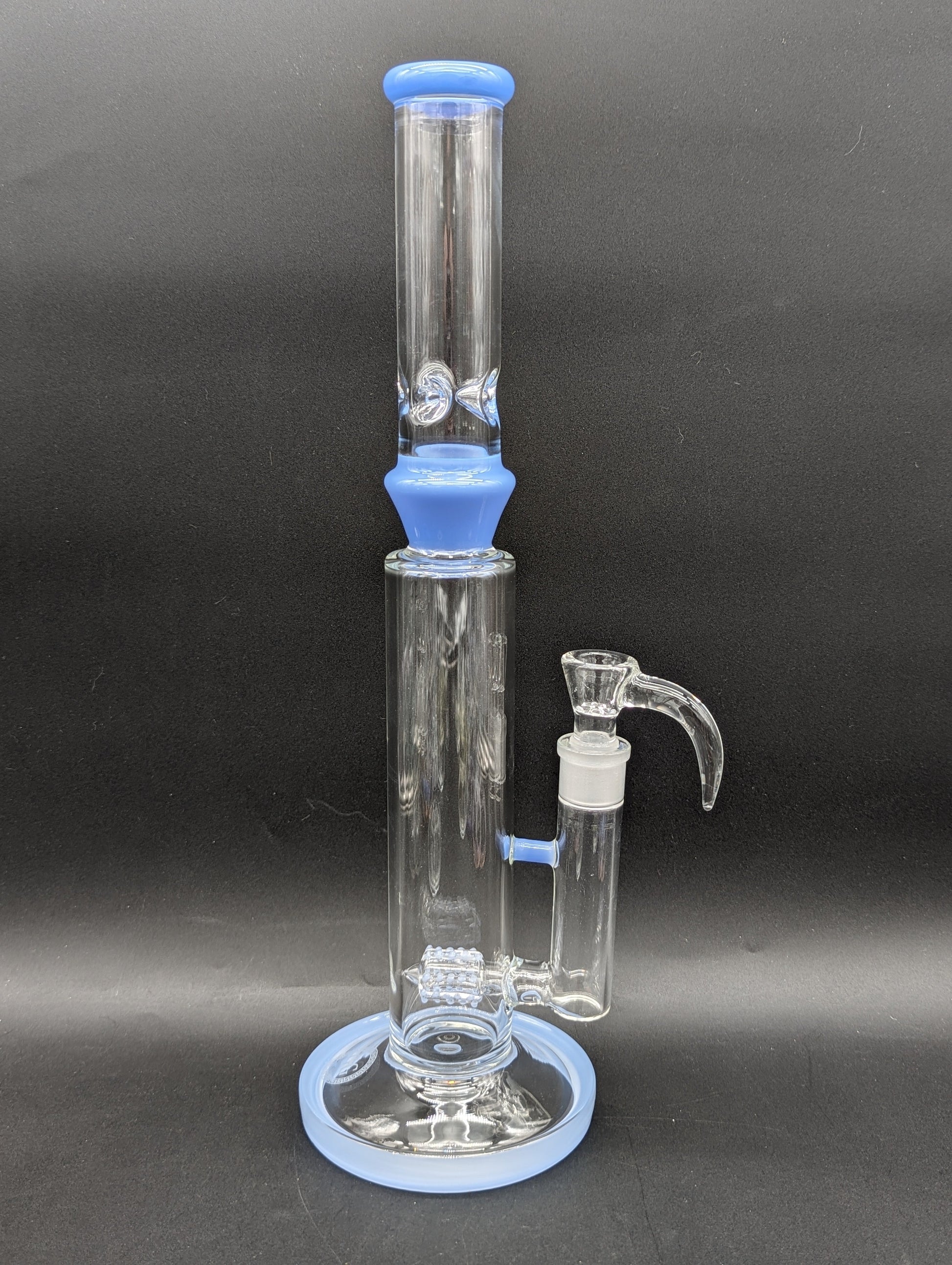 Greek Glass Kingstem Perc w/ Splash Guard-Avernic Smoke Shop