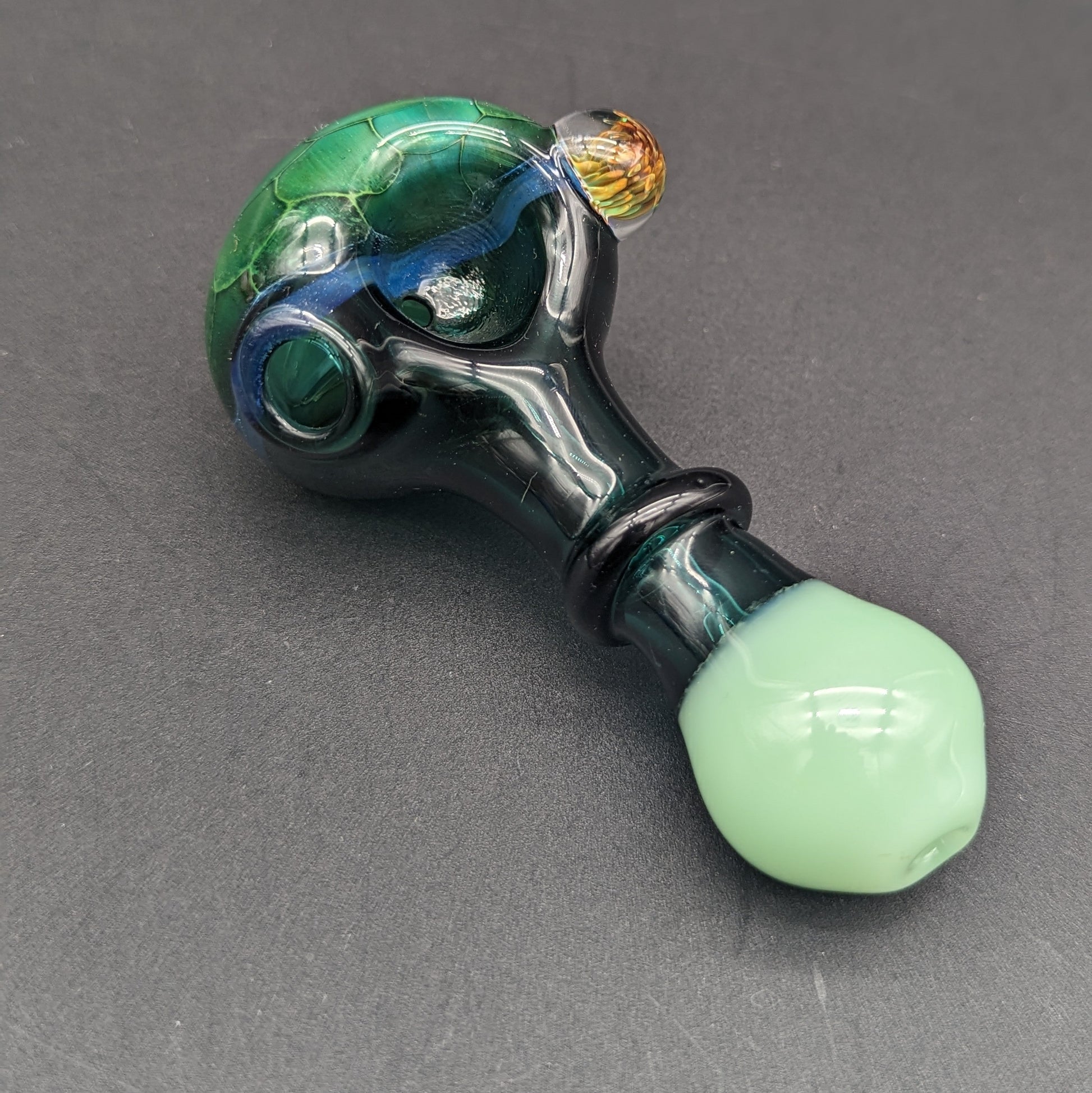 Green Honeycomb Spoon Pipe - Reading Glass Militia - Meech Madness Smoke Shop
