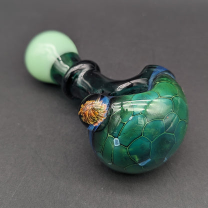 Green Honeycomb Spoon Pipe - Reading Glass Militia - Meech Madness Smoke Shop