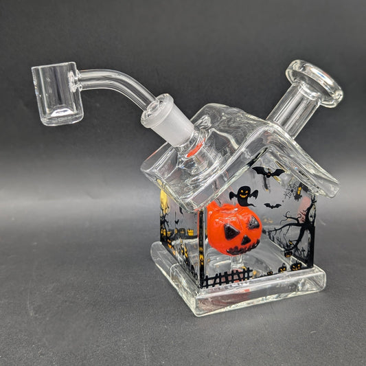 Halloween House Glass Dab Rig | 4.5" - Meech Madness Smoke Shop