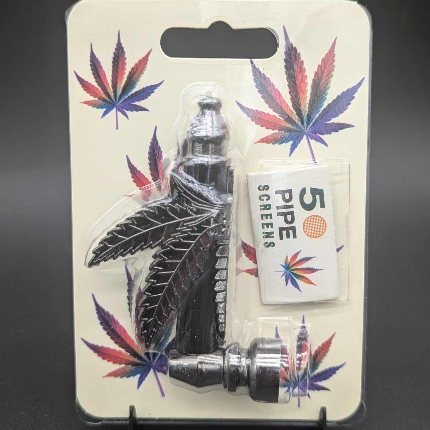 Hemp Leaf Metal Hand Pipe | 3.5"-Avernic Smoke Shop