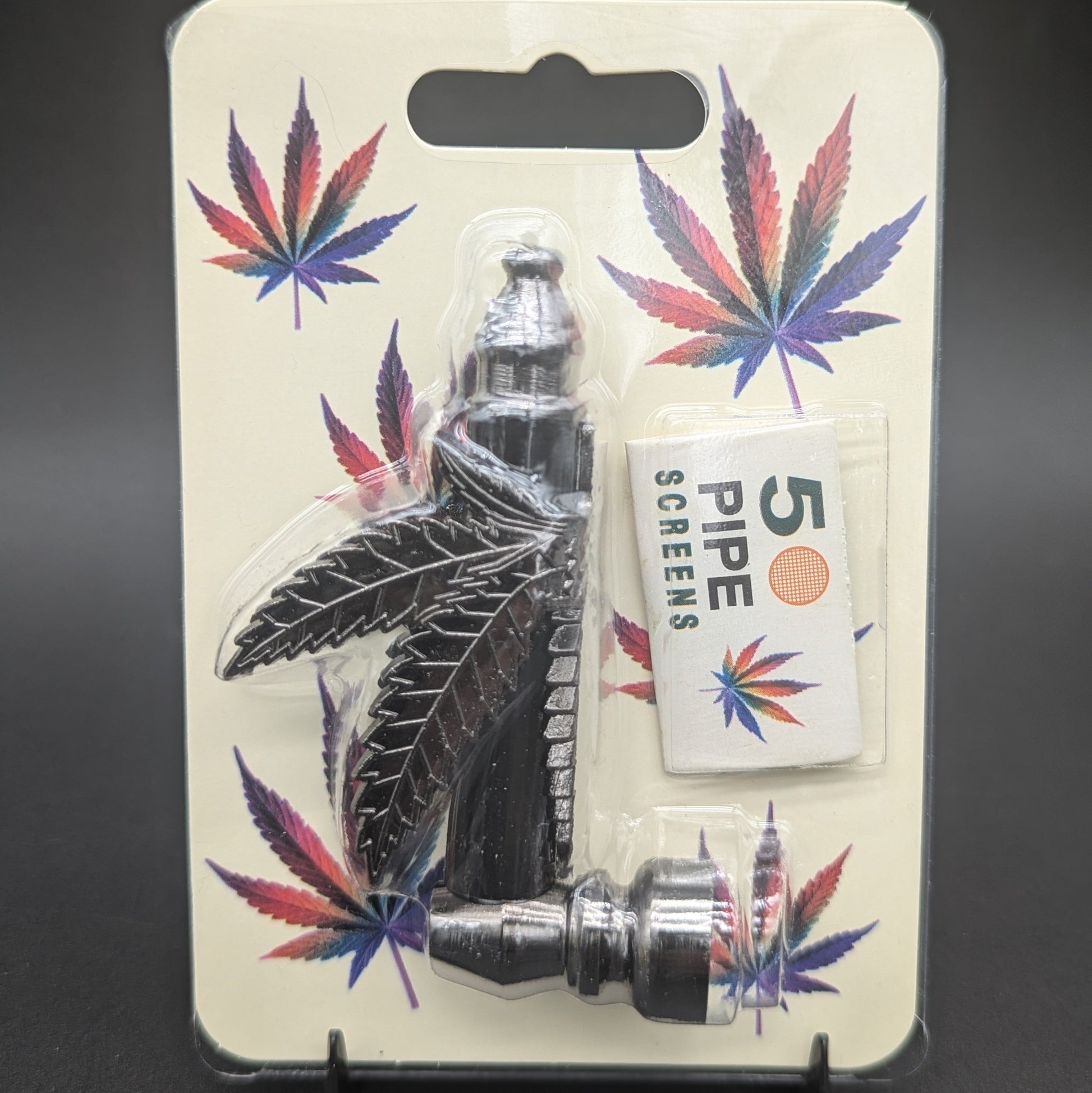 Hemp Leaf Metal Hand Pipe | 3.5"-Avernic Smoke Shop