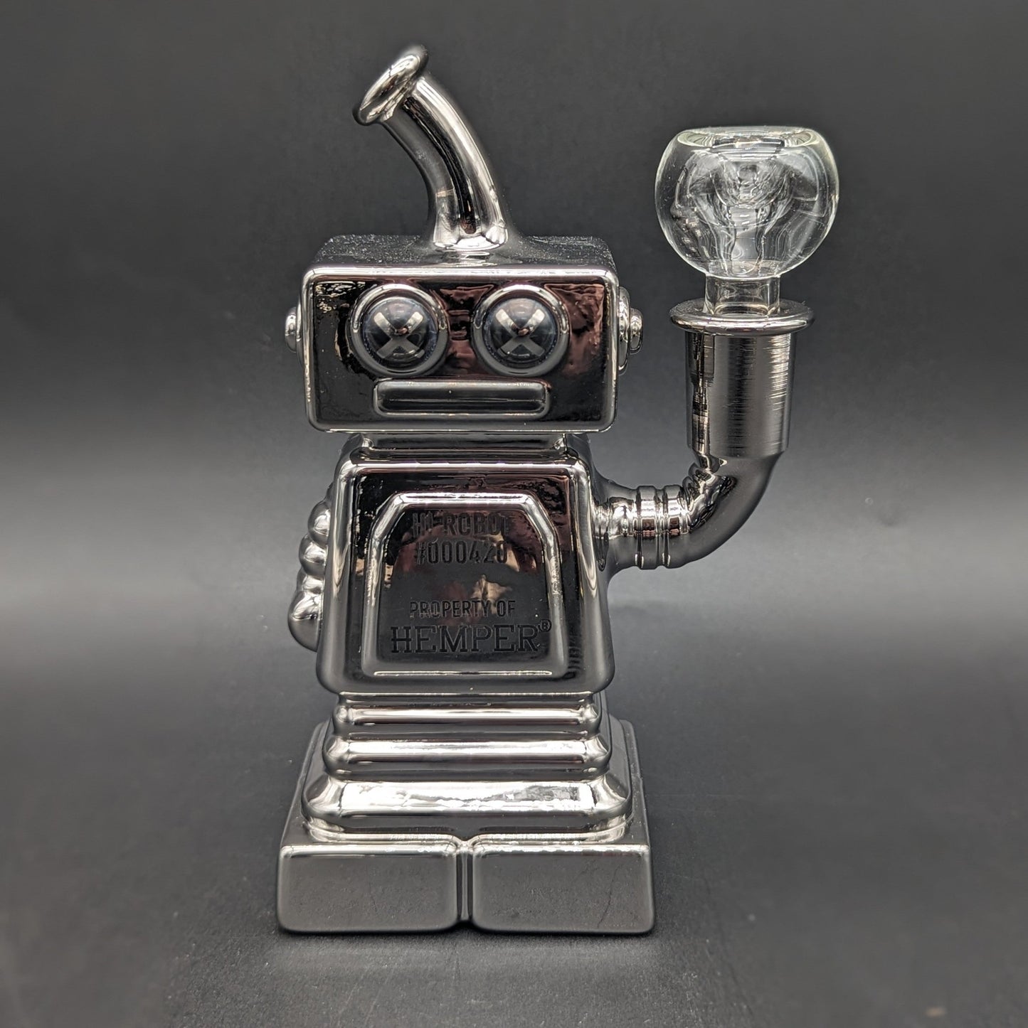 Hemper Hi - Robot Glass Water Pipe | 5.9" | 14mm - Meech Madness Smoke Shop