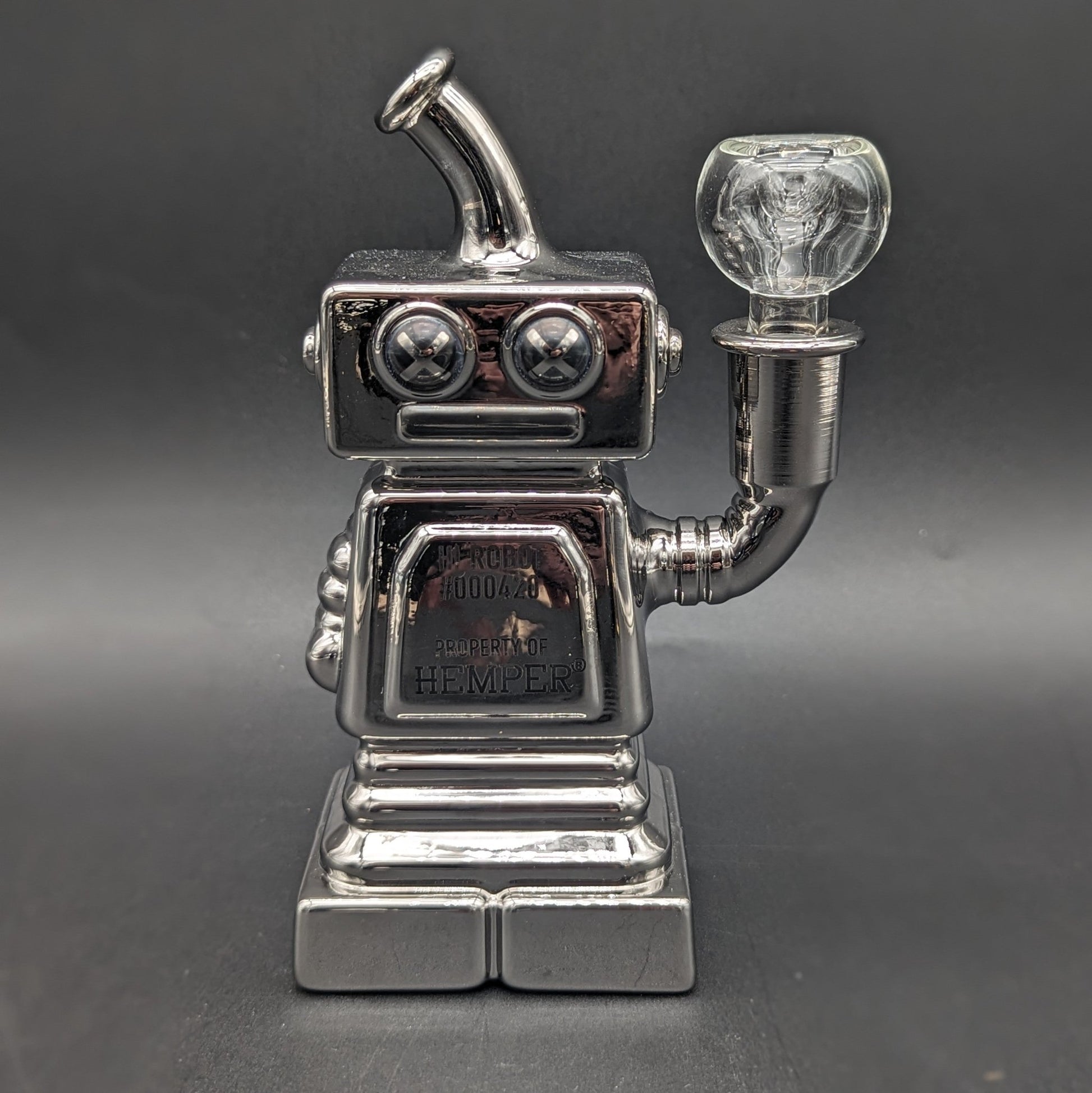 Hemper Hi - Robot Glass Water Pipe | 5.9" | 14mm - Meech Madness Smoke Shop