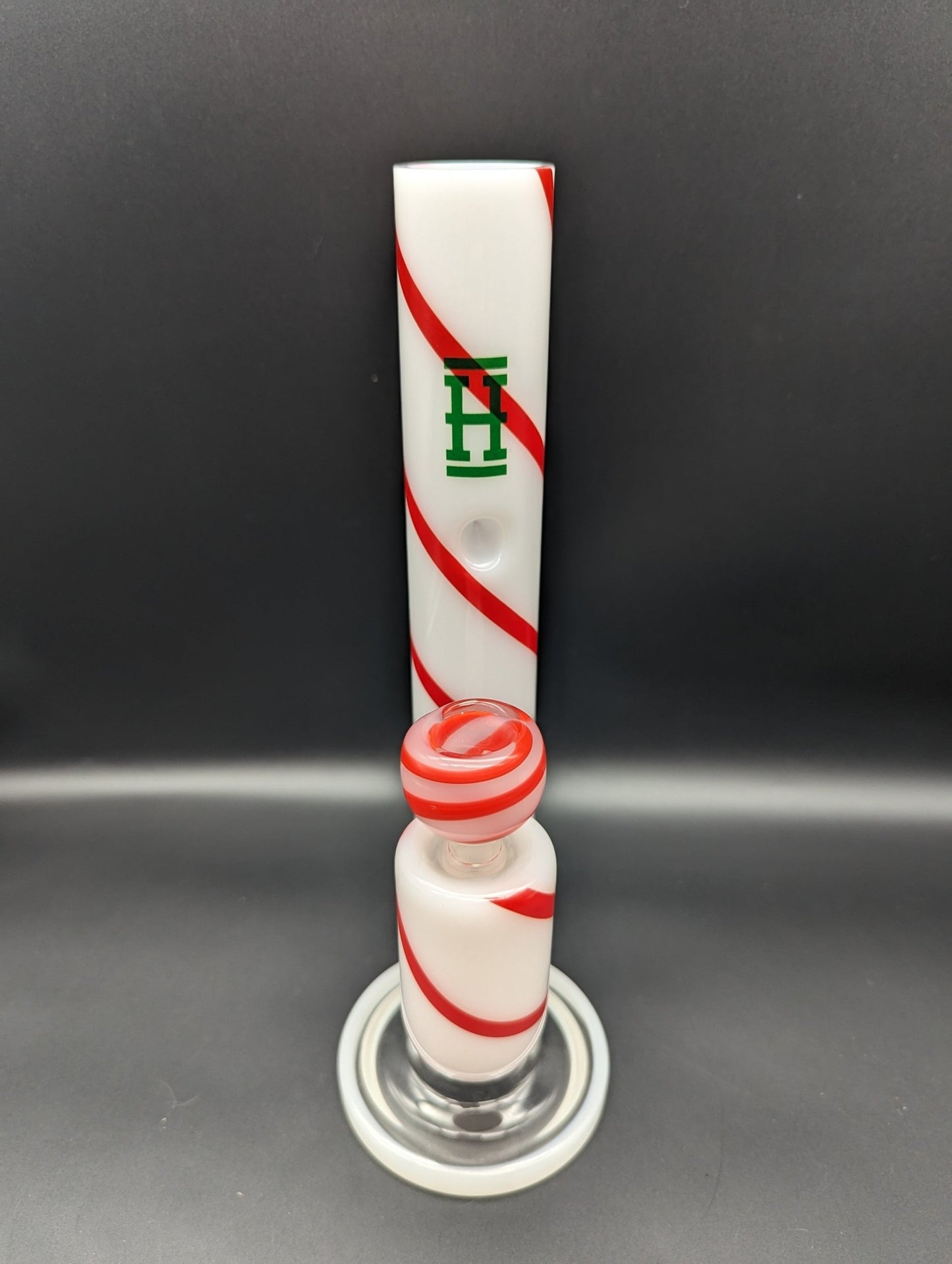 Hemper XL Candy Cane Water Pipe 10.5" - Meech Madness Smoke Shop