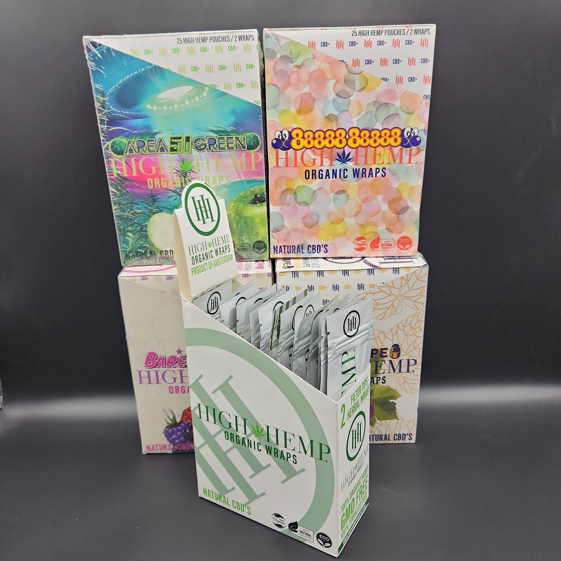 High Hemp Wraps - Box of 25 - Assorted Flavors - Meech Madness Smoke Shop