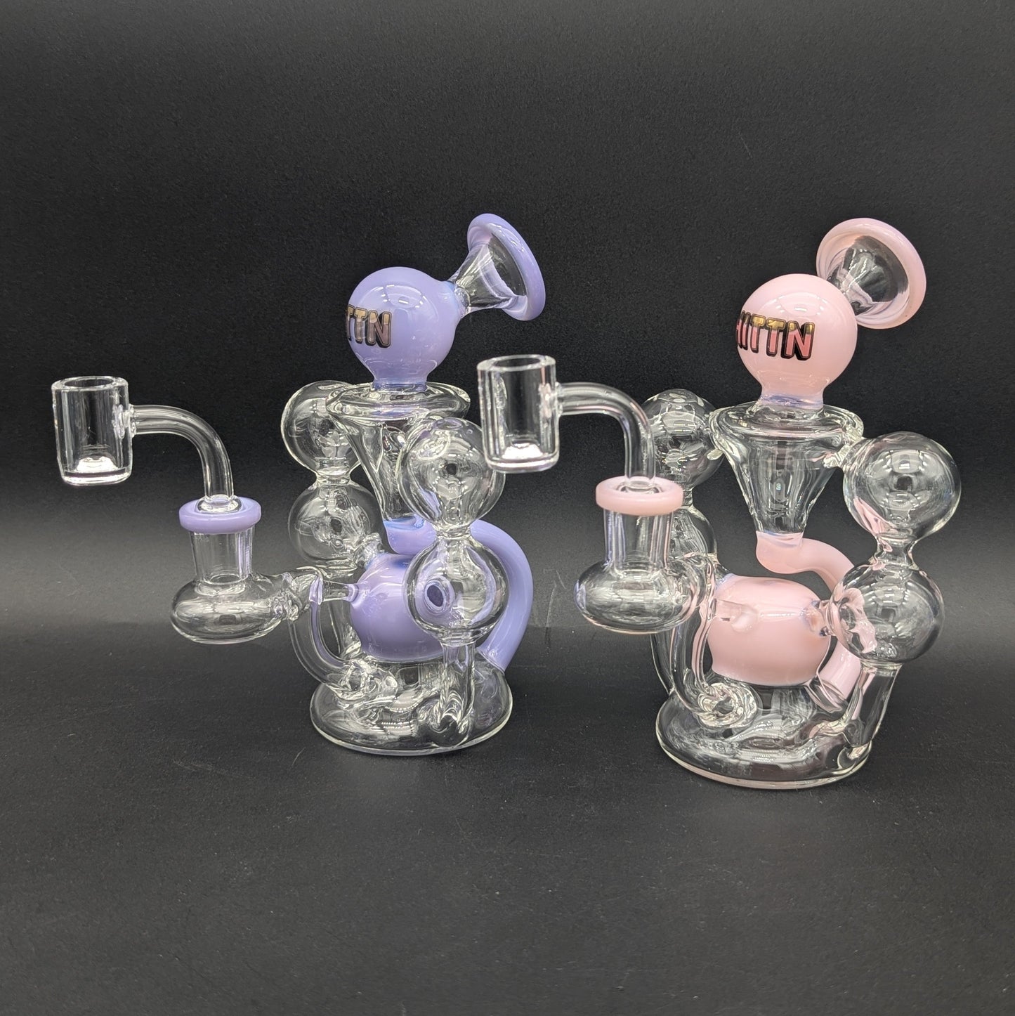 Hittn Glass 6" Double Bubble Recycler Dab Rig-Avernic Smoke Shop