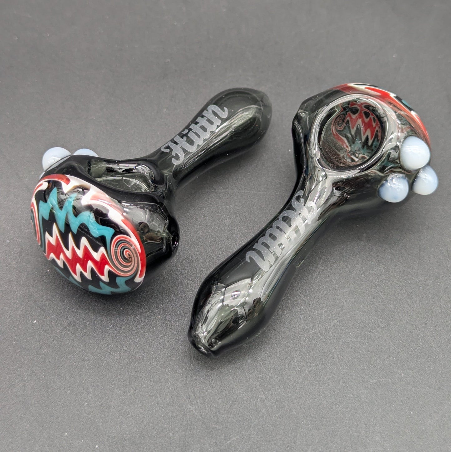 Hittn Glass Worked Cap Spoon Pipe-Avernic Smoke Shop
