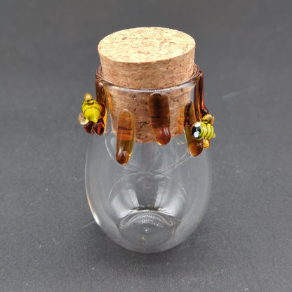 Honey Bee Glass Storage Jar - 3.25" - Avernic Smoke Shop