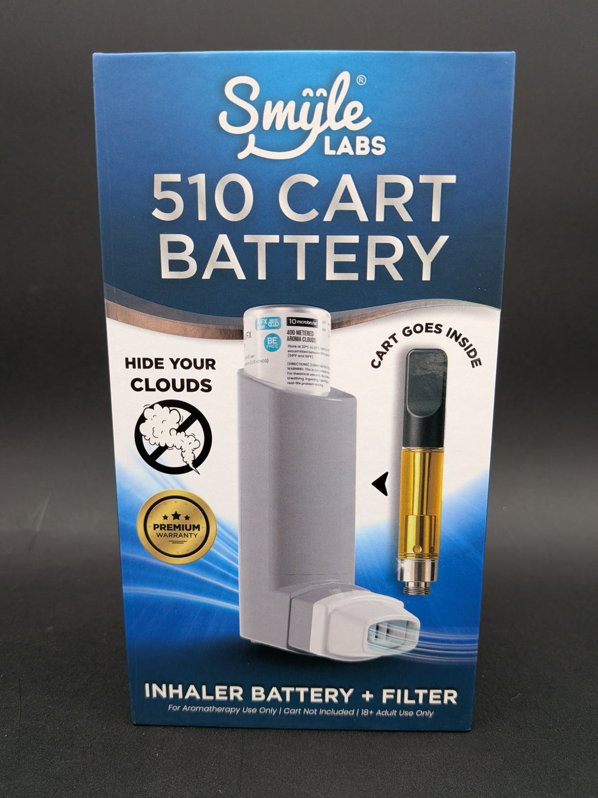 Inhaler 510 Cart Battery + Cloud Filters by Smyle Labs