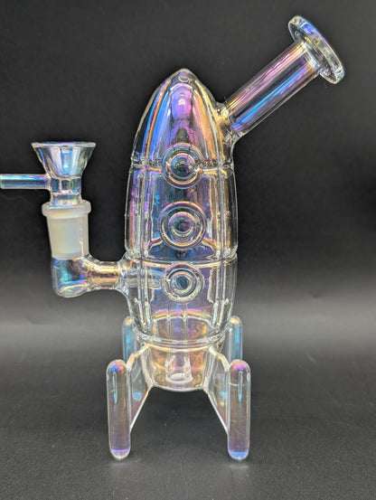 Journey To The Stars Electroplated Glass Water Pipe | 7" - Meech Madness Smoke Shop