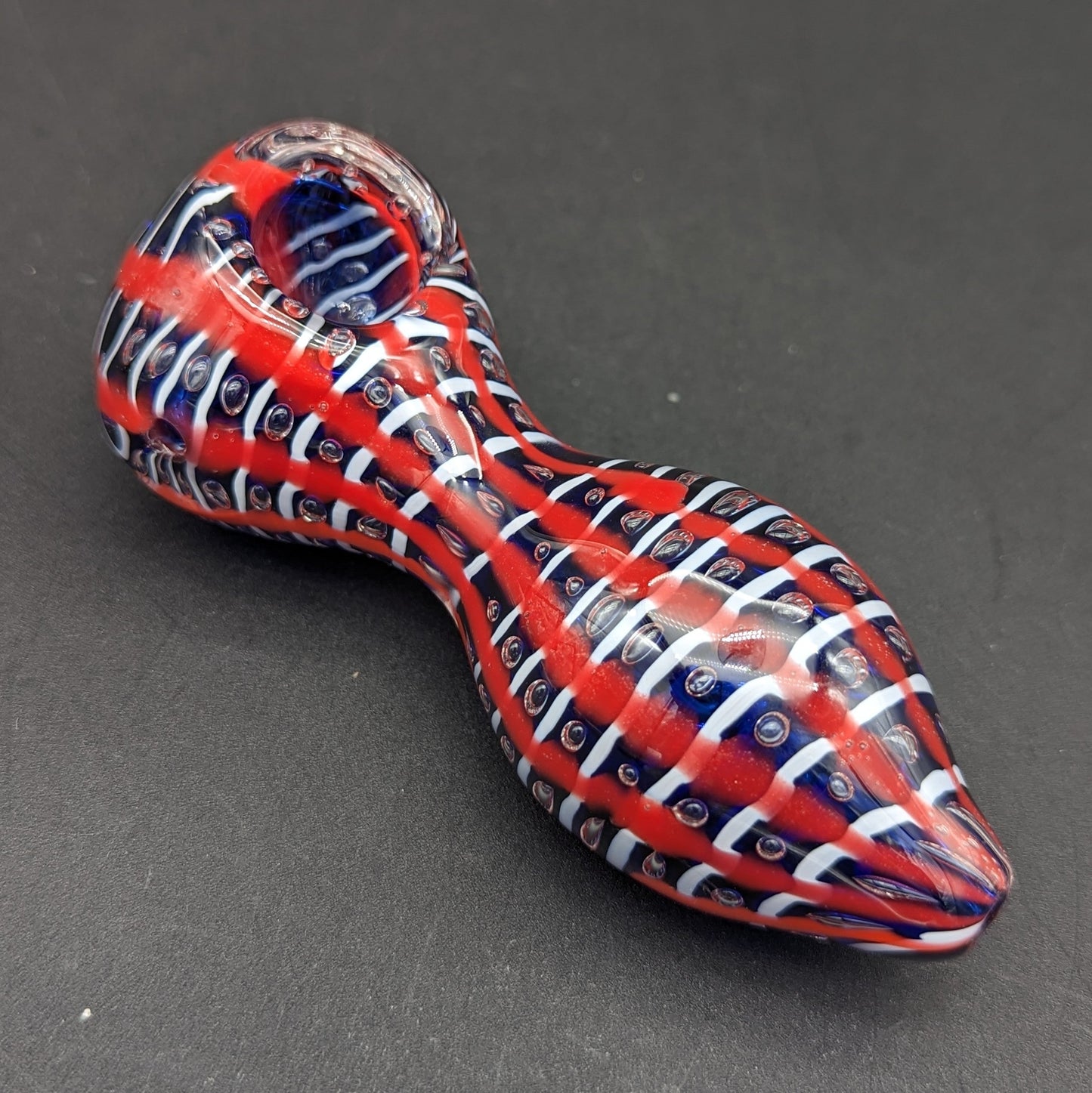 Layered Stripes Wide Base Hand Pipe-Avernic Smoke Shop