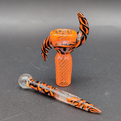 LLG x Drewp Glass "The Watcher" 18mm Slide and Poker - Meech Madness Smoke Shop