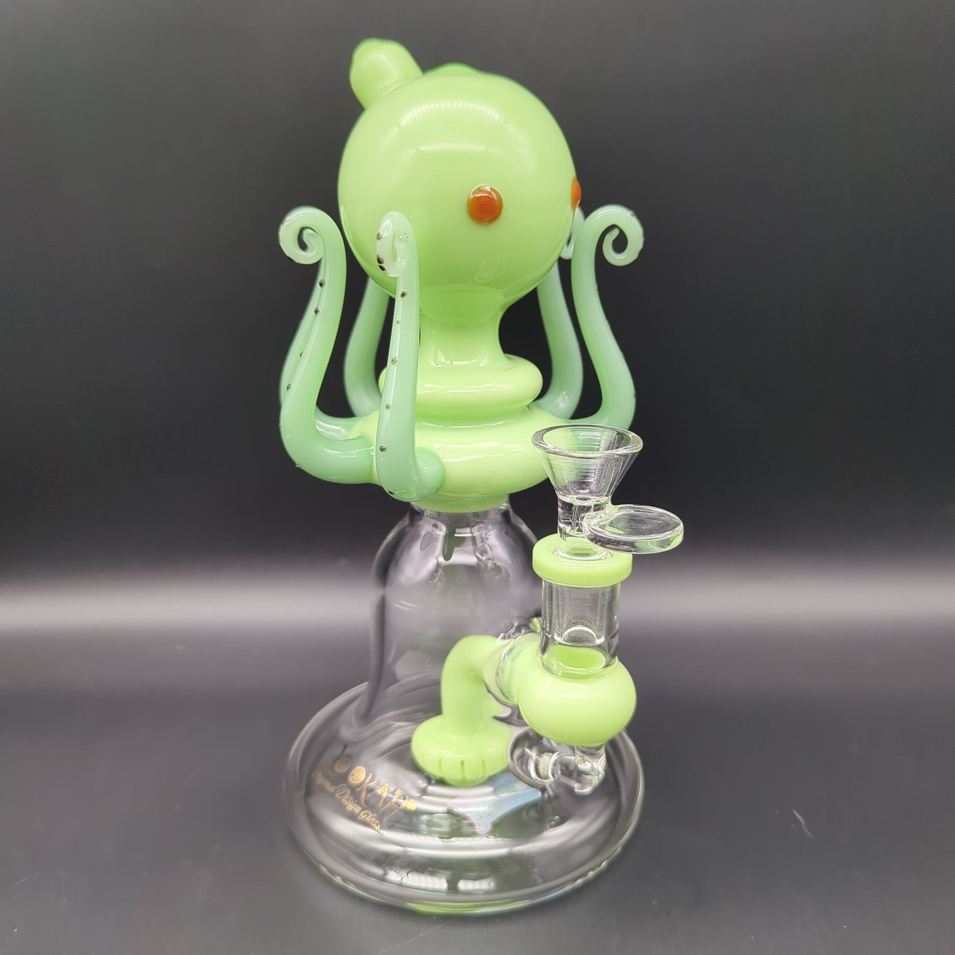 Lookah 8" Glass Bong with Bulged Eyed Octopus with Disc Perc - Avernic Smoke Shop