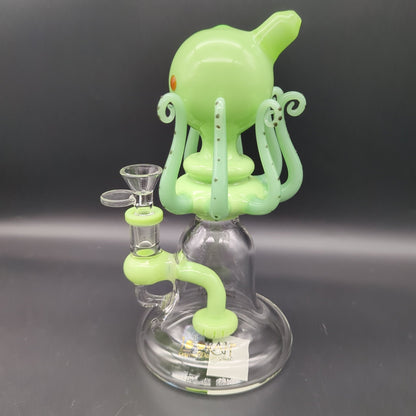 Lookah 8" Glass Bong with Bulged Eyed Octopus with Disc Perc - Meech Madness Smoke Shop